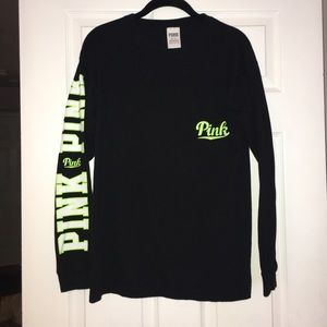 Pink - black long sleeve - xs